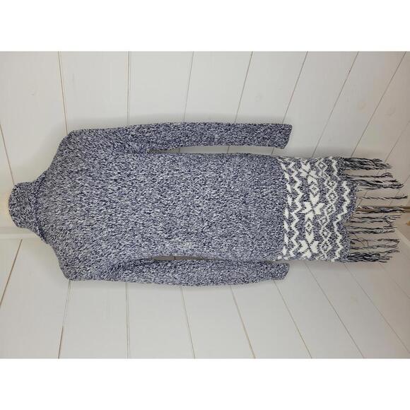 Aerie XS navy blue & white aztek print sweater cardigan - Picture 2 of 5